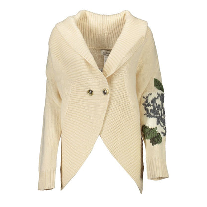 Cardigan by Blugirl for women in wool beige showcases a luxurious silhouette, meticulously detailed with a sophisticated and long-sleeve for a refined finish.