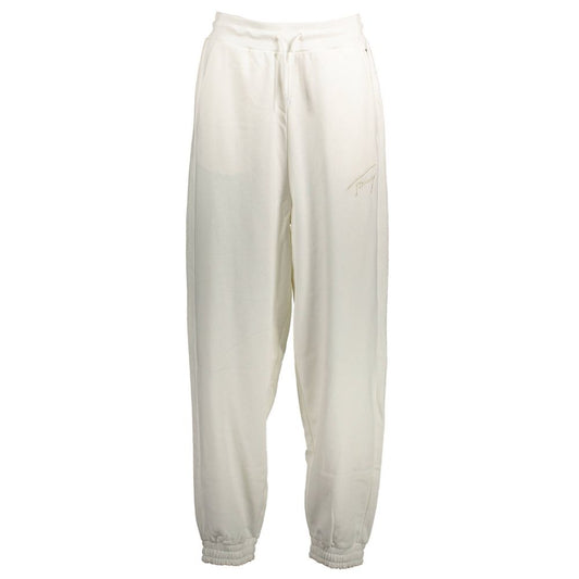 Pants by Tommy Hilfiger for women in cotton white features an on trend silhouette with a and cut in an elegant long for a sophisticated look.