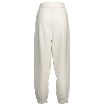 Pants by Tommy Hilfiger for women in cotton white showcases a unrivaled comfort silhouette, featuring a cut and long with a for a unrivaled comfort and refined aesthetic.