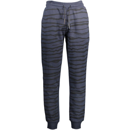 Pants by Cavalli Class for men in cotton blue features a sleek silhouette with a sleek , a refined long, and a sophisticated finish.