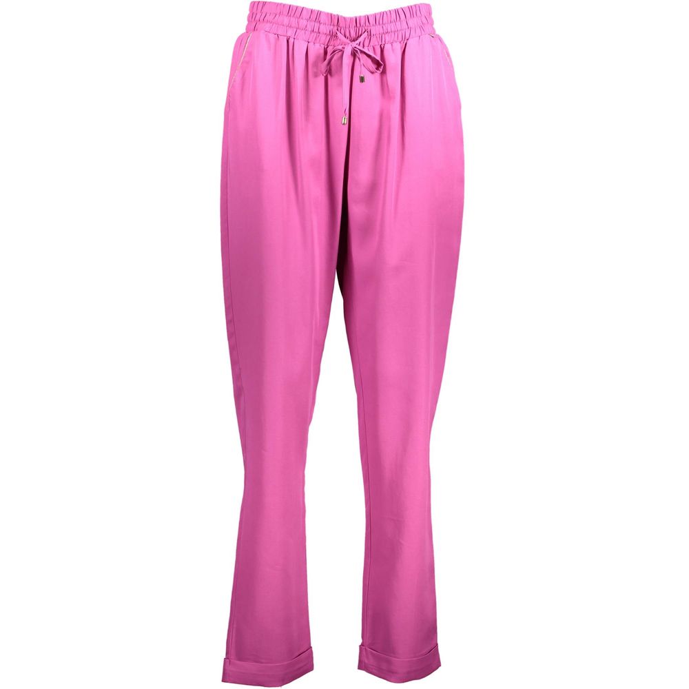 Trousers by Kocca for women in lyocell pink features an sartorial silhouette, showcasing a precise and long with a sartorial for a refined look.