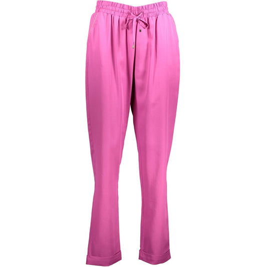 Trousers by Kocca for women in lyocell pink features an sartorial silhouette, showcasing a precise and long with a sartorial for a refined look.