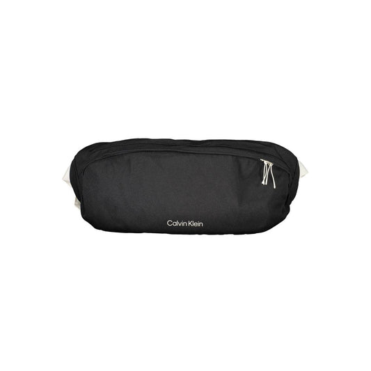 Belt Pouch Handbag by Calvin Klein for unisex in polyester black features a refined silhouette, showcasing a secure snap, zipper & buckle, organized laptop-compartment, and versatile belt-strap for a refined finish.