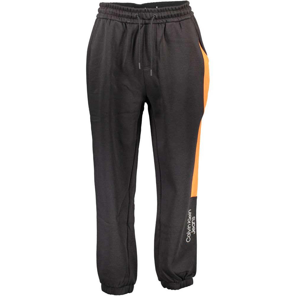 Pants by Calvin Klein for men in cotton black features a sleek silhouette with a sleek , a refined long, and a sophisticated finish.