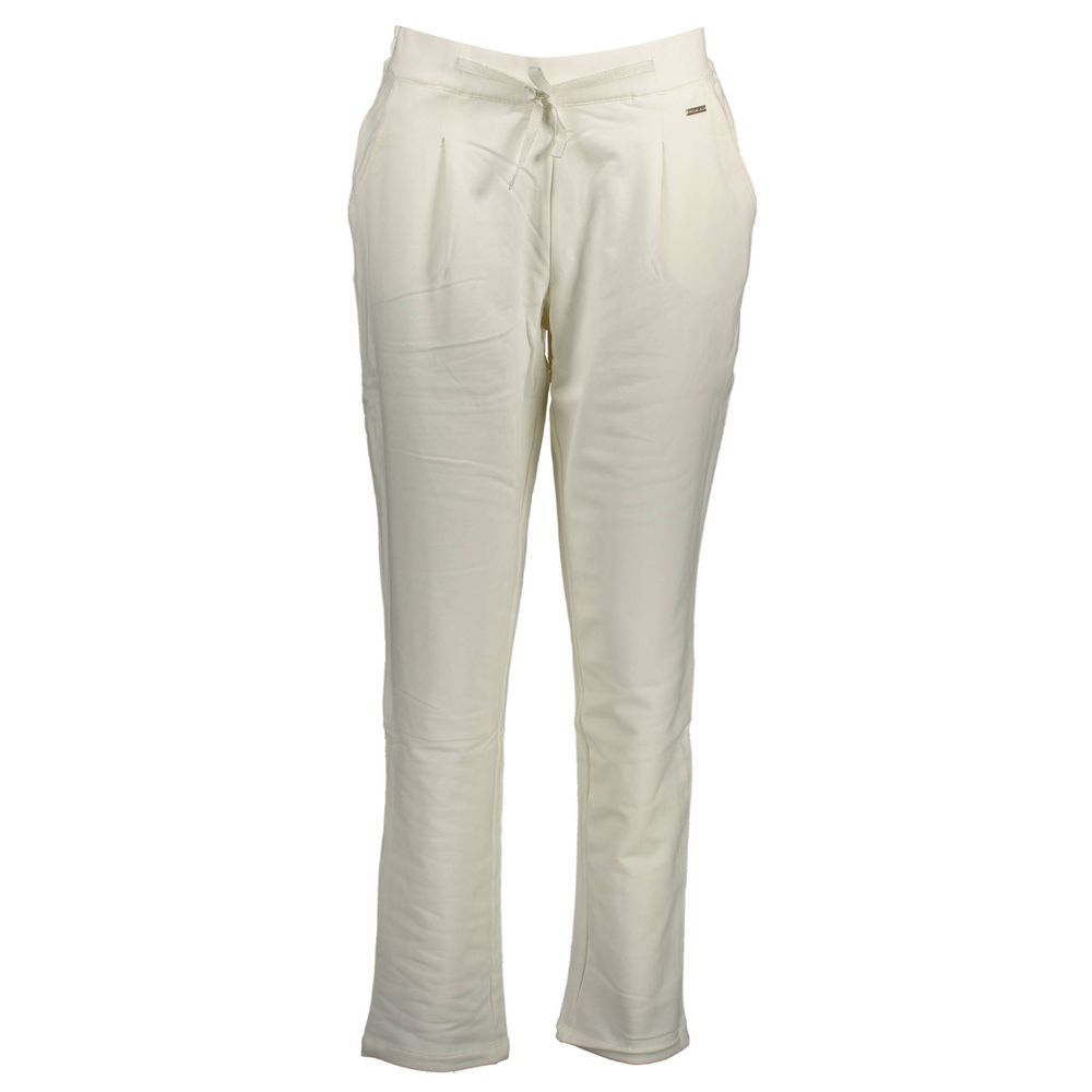 Pants by U.S. POLO ASSN. for women in cotton white features an understated silhouette, showcasing a sophisticated and long with a refined for an understated, polished aesthetic.