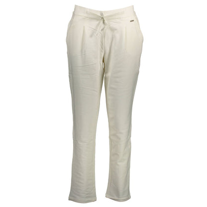 Pants by U.S. POLO ASSN. for women in cotton white features an understated silhouette, showcasing a sophisticated and long with a refined for an understated, polished aesthetic.
