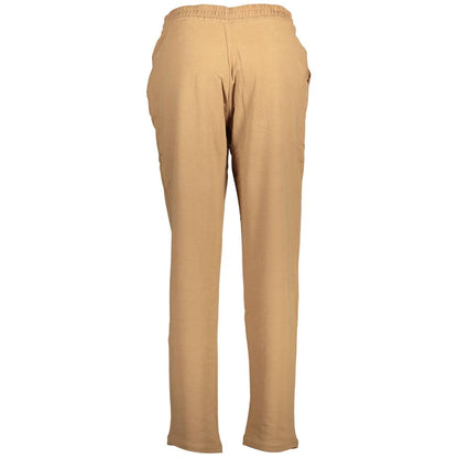 Pants by U.S. POLO ASSN. for women in cotton brown features a utilitarian with a utilitarian long and to create a sophisticated, premium look.