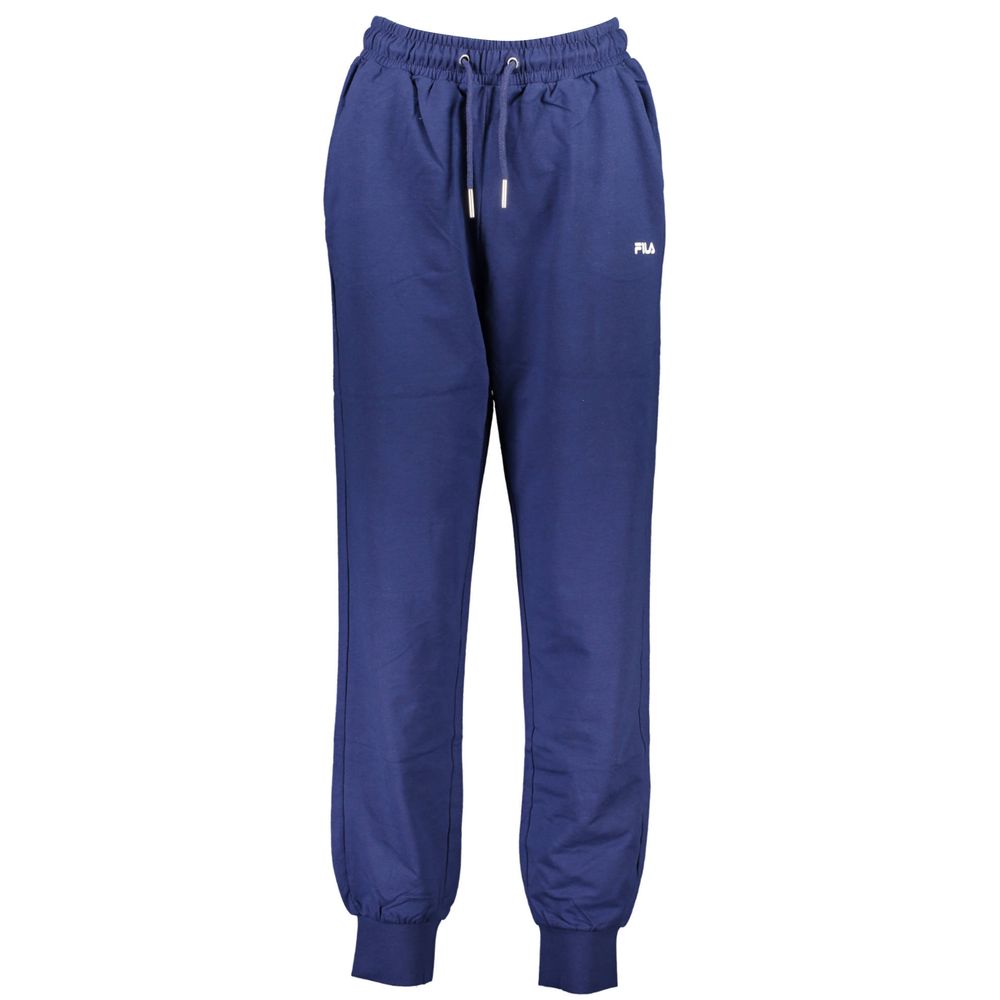 Pants by Fila for women in cotton blue features an understated silhouette, showcasing a sophisticated and long with a refined for an understated, polished aesthetic.