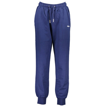 Pants by Fila for women in cotton blue features an understated silhouette, showcasing a sophisticated and long with a refined for an understated, polished aesthetic.