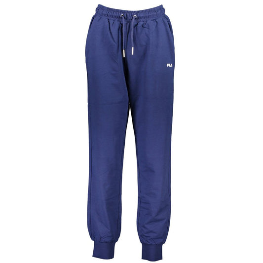 Pants by Fila for women in cotton blue features an understated silhouette, showcasing a sophisticated and long with a refined for an understated, polished aesthetic.