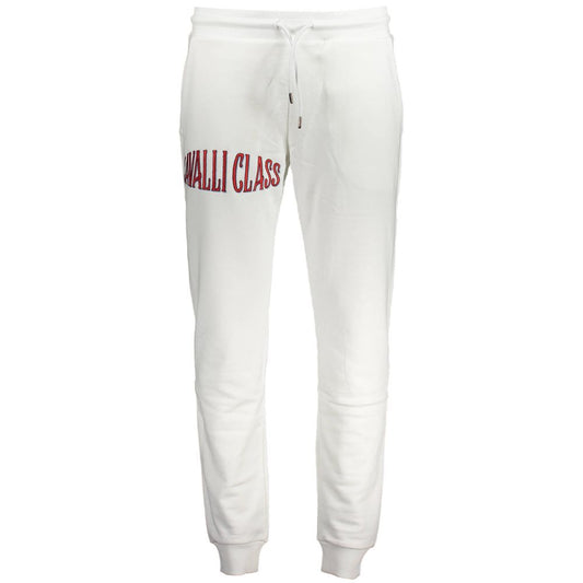This Activewear by Cavalli Class for men in cotton white features a dynamic silhouette, showcasing the signature style of the Men's Cotton Activewear and functional adjustable-waistband.