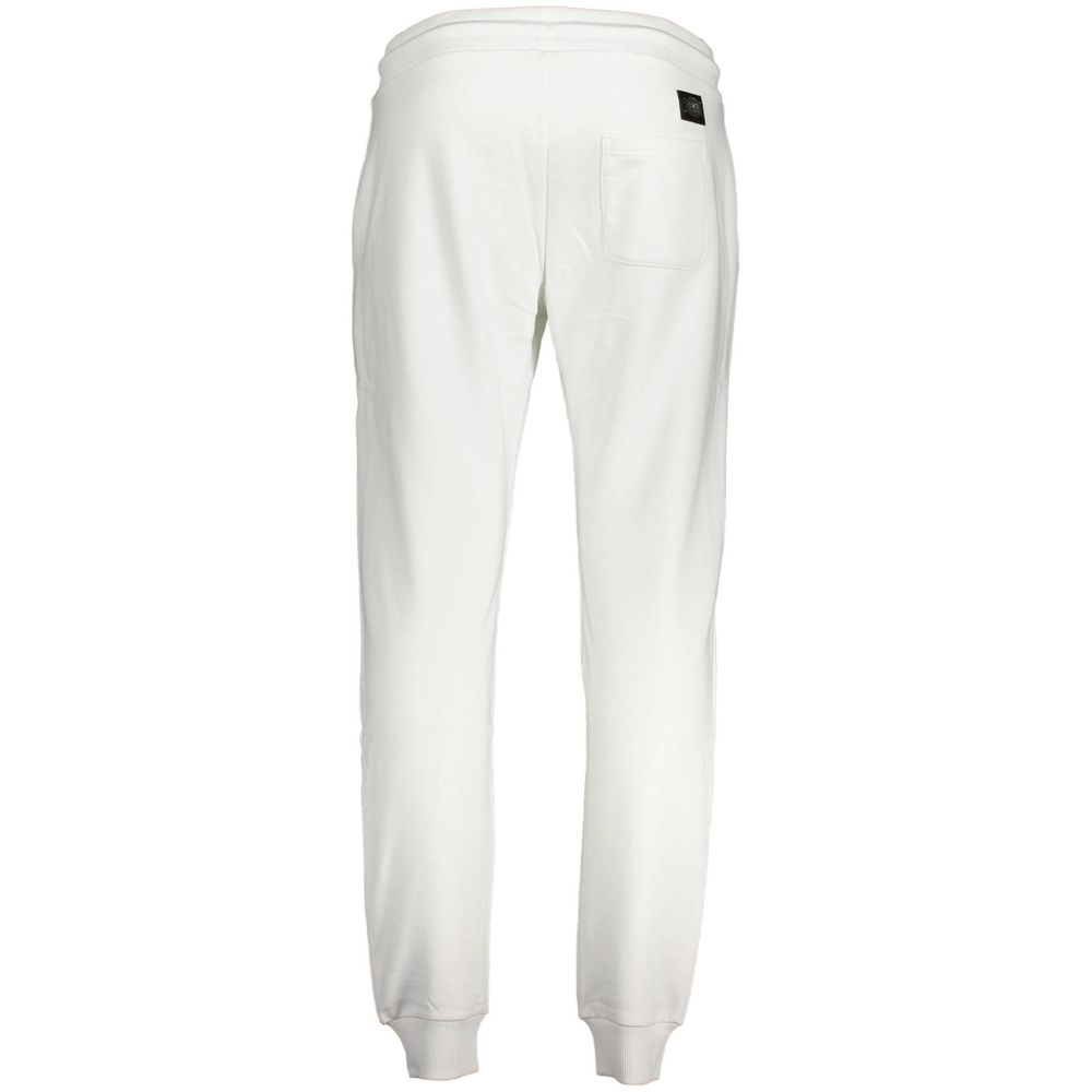 This Cavalli Class men cotton Activewear in white presents a contemporary silhouette from the Men's Cotton Activewear collection, emphasizing high-performance adjustable-waistband for an elevated contemporary fit.