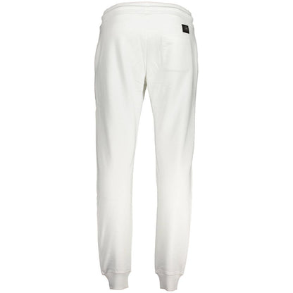 This Cavalli Class men cotton Activewear in white presents a contemporary silhouette from the Men's Cotton Activewear collection, emphasizing high-performance adjustable-waistband for an elevated contemporary fit.