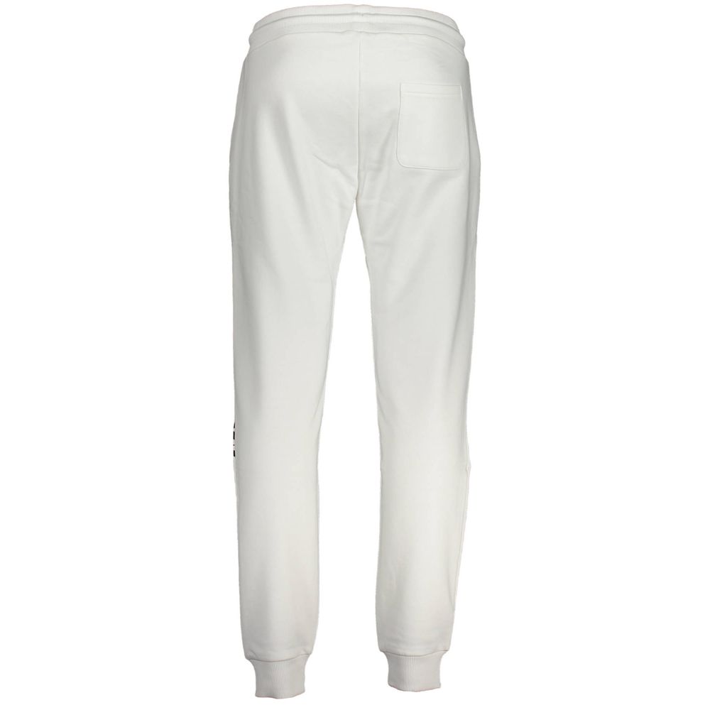 Pants by Cavalli Class for men in cotton white showcases a unrivaled comfort silhouette, featuring a cut and long with a for a unrivaled comfort and refined aesthetic.