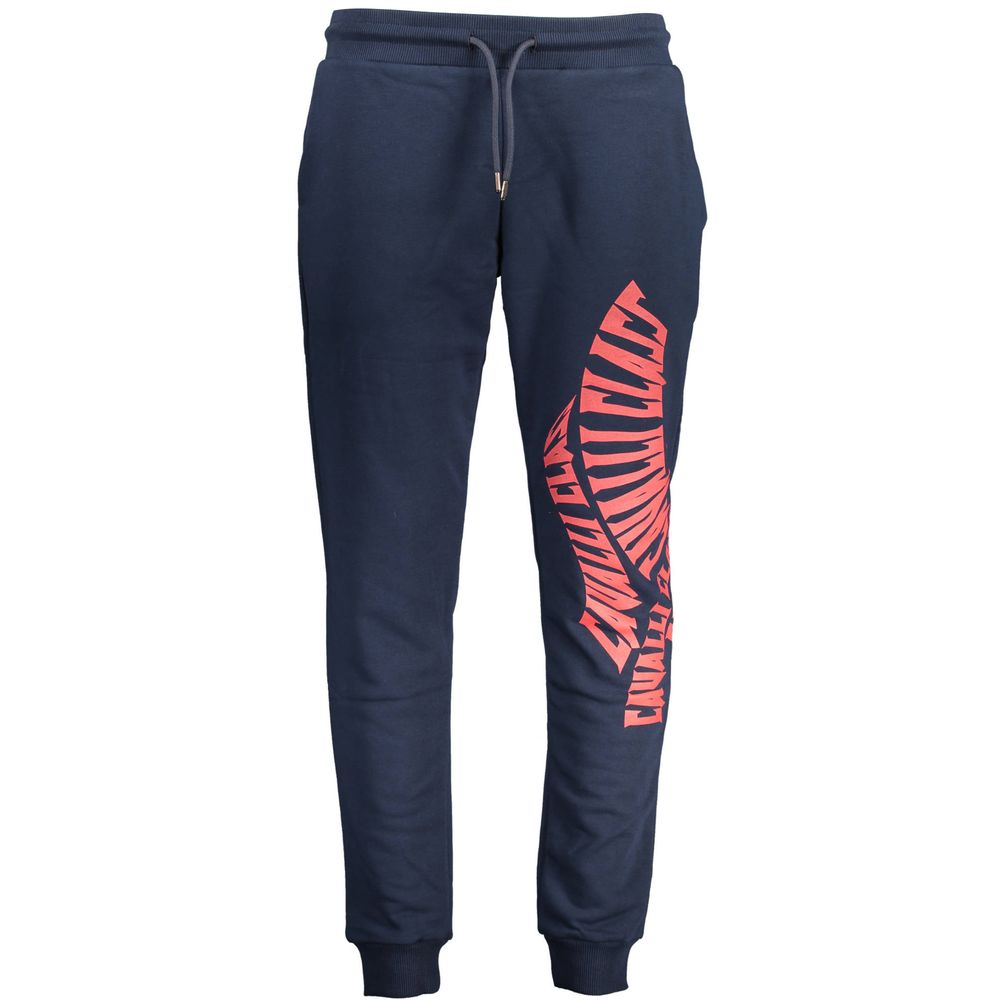 Pants by Cavalli Class for men in cotton blue features a sleek silhouette with a sleek , a refined long, and a sophisticated finish.