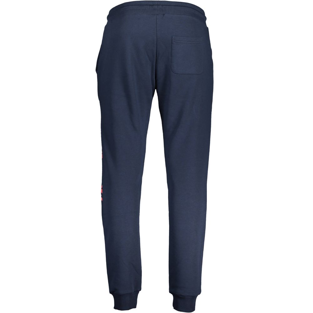 Pants by Cavalli Class for men in cotton blue features an understated silhouette, showcasing a sophisticated and long with a refined for an understated, polished aesthetic.