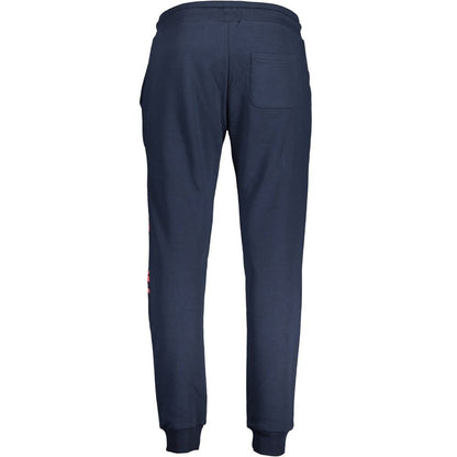 Pants by Cavalli Class for men in cotton blue features an understated silhouette, showcasing a sophisticated and long with a refined for an understated, polished aesthetic.