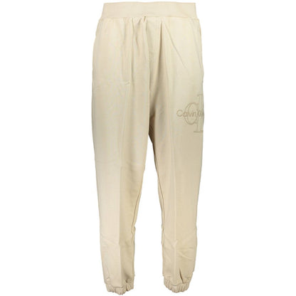 Pants by Calvin Klein for men in cotton beige features a stylish silhouette with a stylish , long, and .