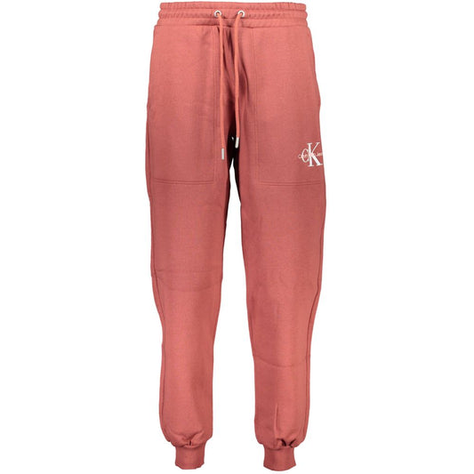 Pants by Calvin Klein for women in cotton red features an understated silhouette, showcasing a sophisticated and long with a refined for an understated, polished aesthetic.