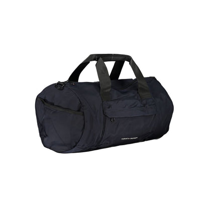 Handbag by Tommy Hilfiger for unisex in polyester blue, signature & print features a refined silhouette, showcasing a secure zipper, organized external-pockets & internal-pockets, and versatile shoulder-strap, adjustable-strap & handle for a refined finish.