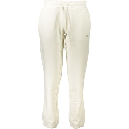 Pants by Napapijri for women in cotton white features an understated silhouette, showcasing a sophisticated regular-fit and long with a refined for an understated, polished aesthetic.
