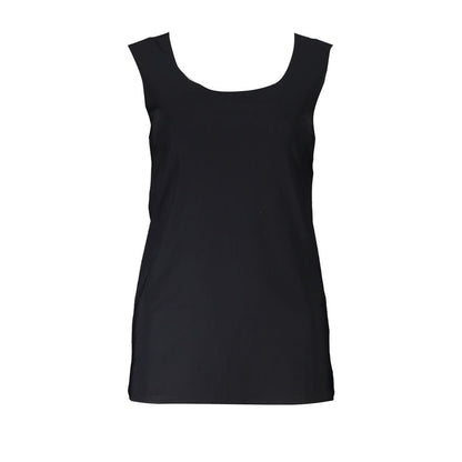 Tank Top by Patrizia Pepe for women in elastane black showcases a sublime silhouette, with sleeveless and wide-neck neckline details for a sublime finish.