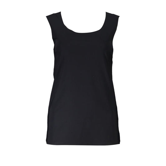 Tank Top by Patrizia Pepe for women in elastane black showcases a sublime silhouette, with sleeveless and wide-neck neckline details for a sublime finish.