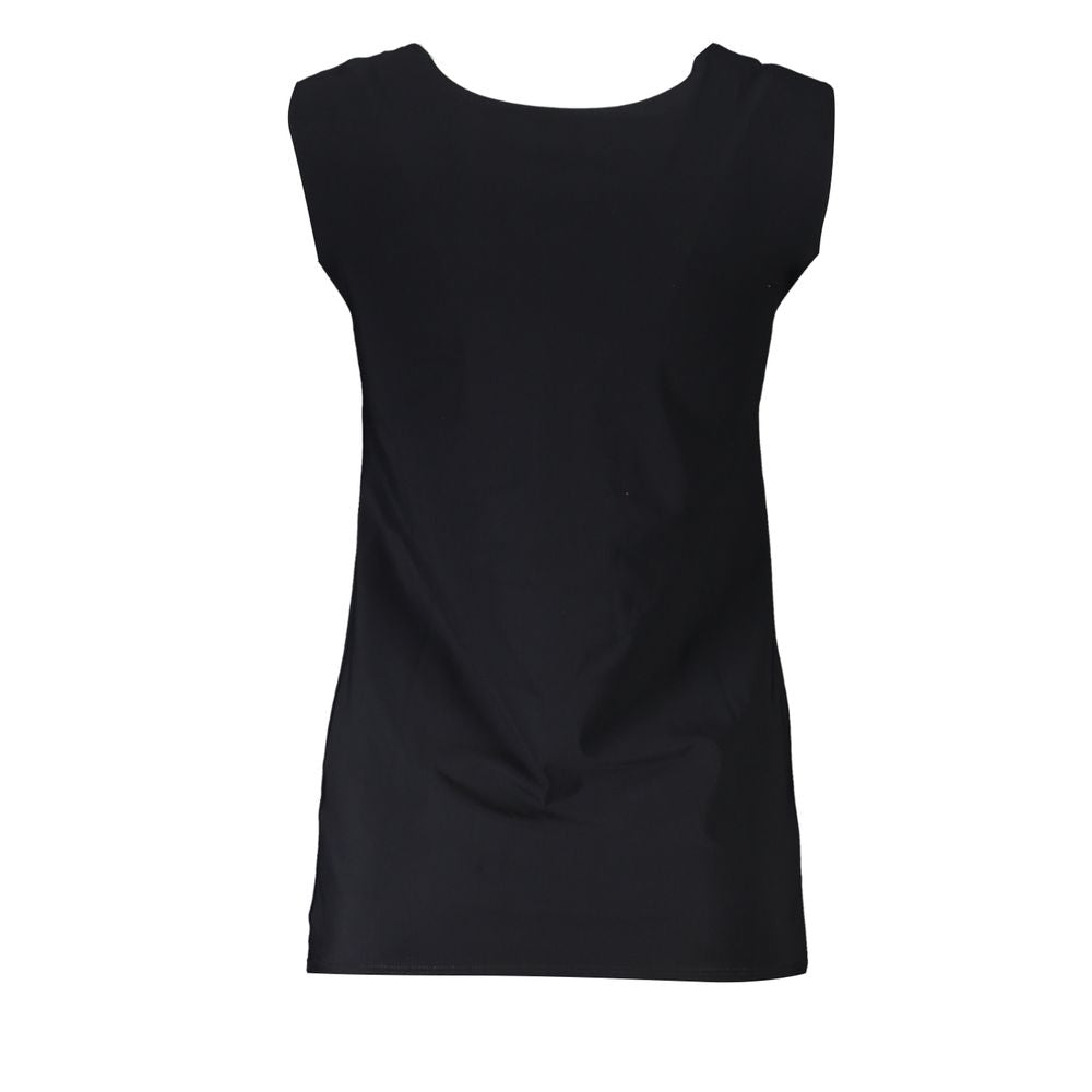 Tank Top by Patrizia Pepe for women in elastane black showcases a streamlined Women's Wide Neck Elastane Tank Top design with a streamlined and .