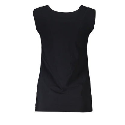 Tank Top by Patrizia Pepe for women in elastane black showcases a streamlined Women's Wide Neck Elastane Tank Top design with a streamlined and .