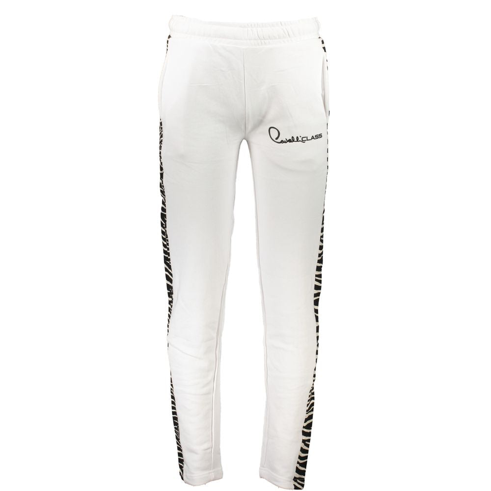 Joggers by Cavalli Class for men in cotton white & print features an sophisticated and with a precise long, creating a sophisticated and sophisticated silhouette.