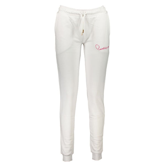 Trousers by Cavalli Class for women in cotton white features an sartorial silhouette, showcasing a precise athletic and long with a sartorial for a refined look.