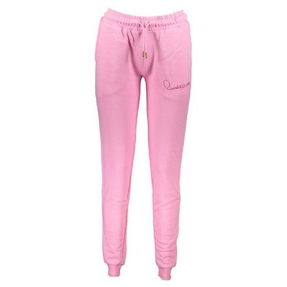 Joggers by Cavalli Class for women in cotton pink features a polished silhouette with a polished athletic, reaching a polished long and finished with a polished .