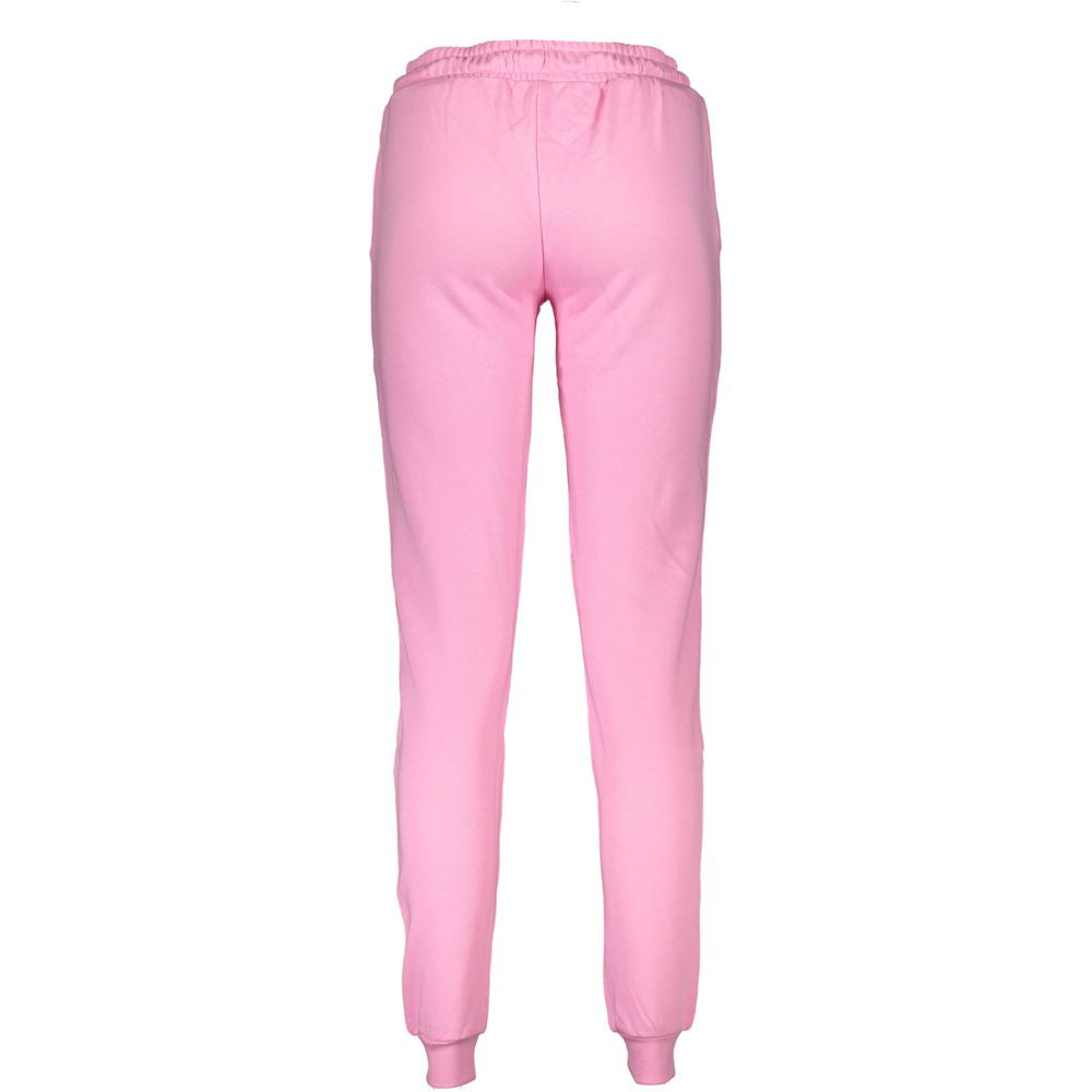 Joggers by Cavalli Class for women in cotton pink presents a refined pantology silhouette, artfully defined by a refined pantology athletic, long, and a sophisticated .