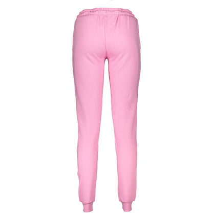 Joggers by Cavalli Class for women in cotton pink presents a refined pantology silhouette, artfully defined by a refined pantology athletic, long, and a sophisticated .