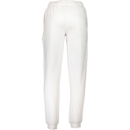Joggers by Cavalli Class for men in cotton white & print presents a tailored silhouette, showcasing a tailored and long cut with a refined for a truly tailored aesthetic.