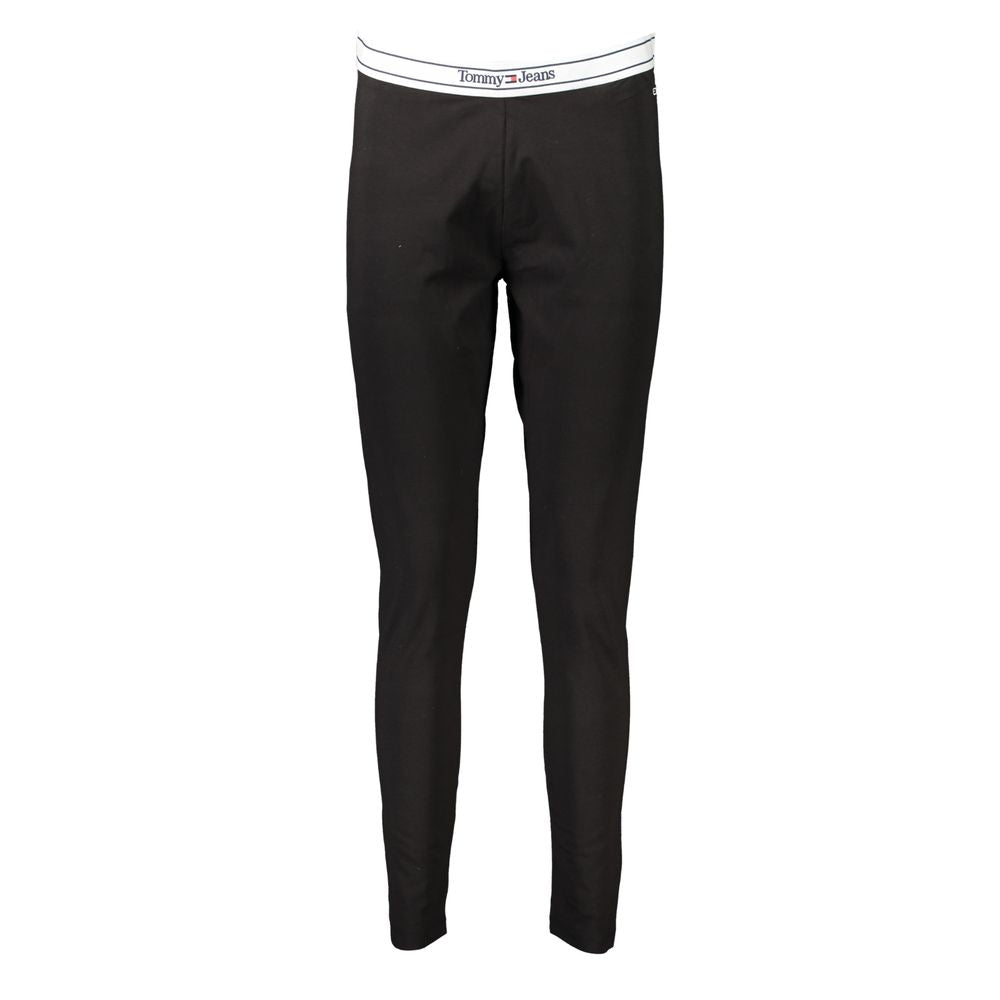 Activewear Leggings by Tommy Hilfiger for women in cotton black & print features an dynamic leggings with long and , showcasing functional adjustable-waistband.