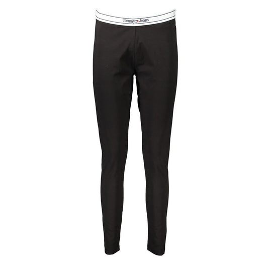 Activewear Leggings by Tommy Hilfiger for women in cotton black & print features an dynamic leggings with long and , showcasing functional adjustable-waistband.
