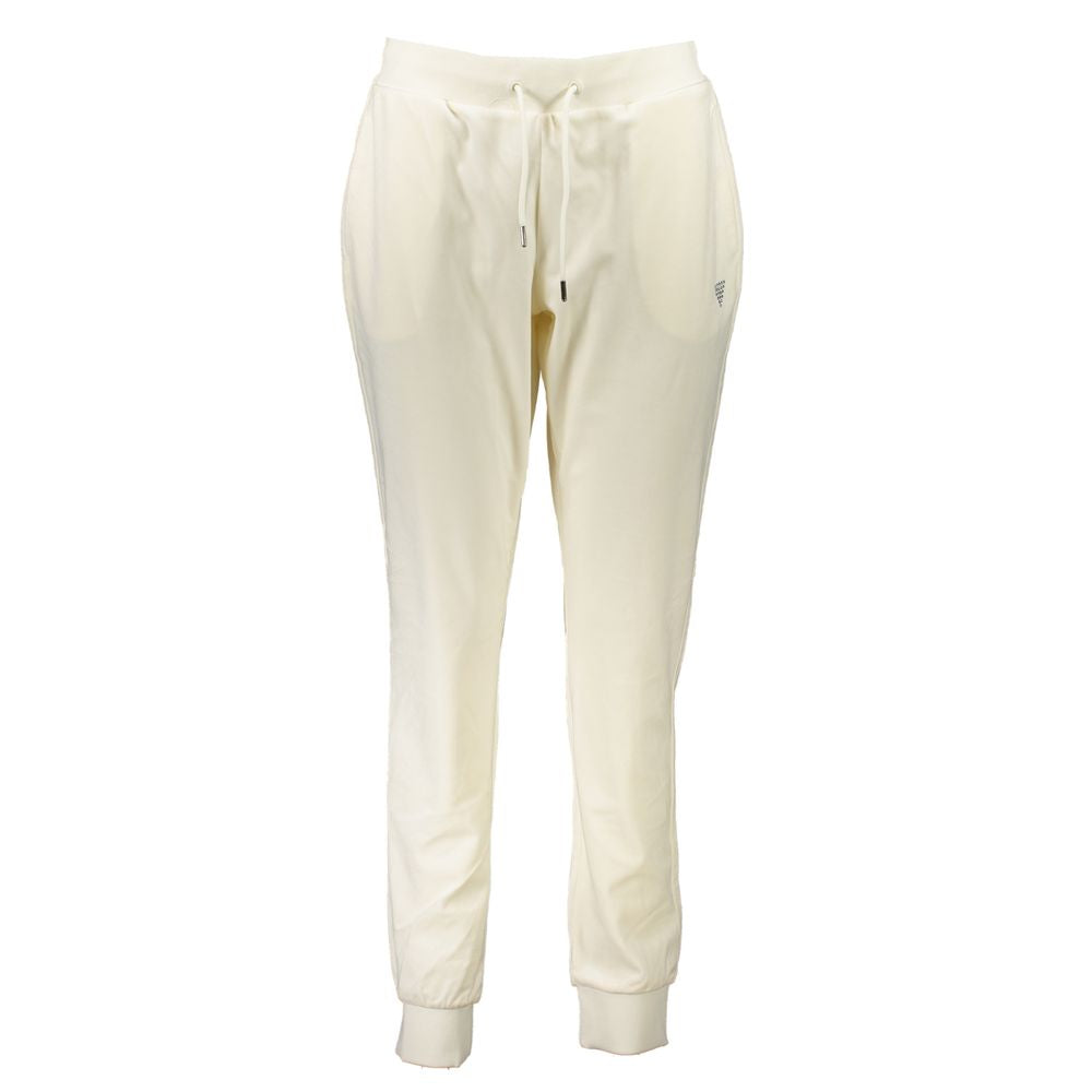 Joggers by Guess Jeans for women in polyester & rhinestone white features a polished silhouette with a polished athletic, reaching a polished long and finished with a polished .