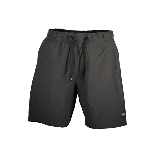 Activewear Shorts by Vans for men in polyester black features a kinetic silhouette, showcasing adjustable-waistband with a kinetic , short, and for a premium athletic look.