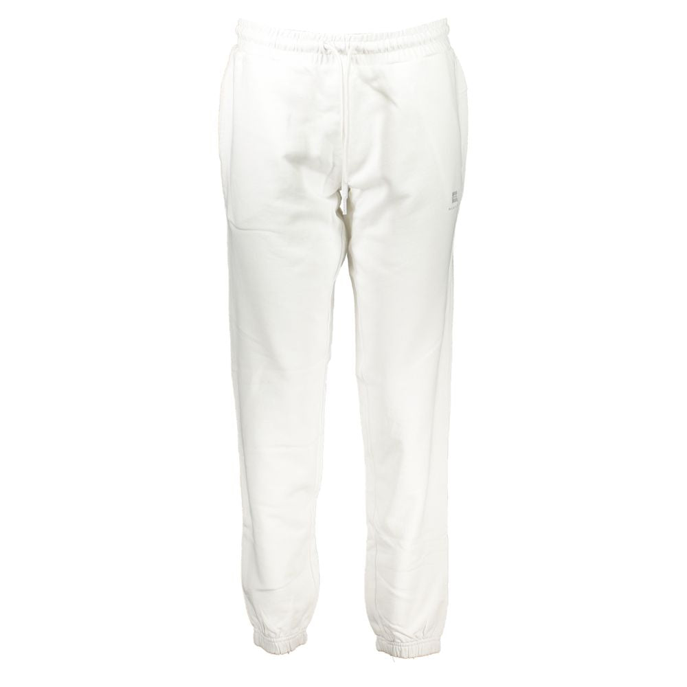 Trousers by Napapijri for women in cotton white features an sartorial silhouette, showcasing a precise athletic and long with a sartorial for a refined look.