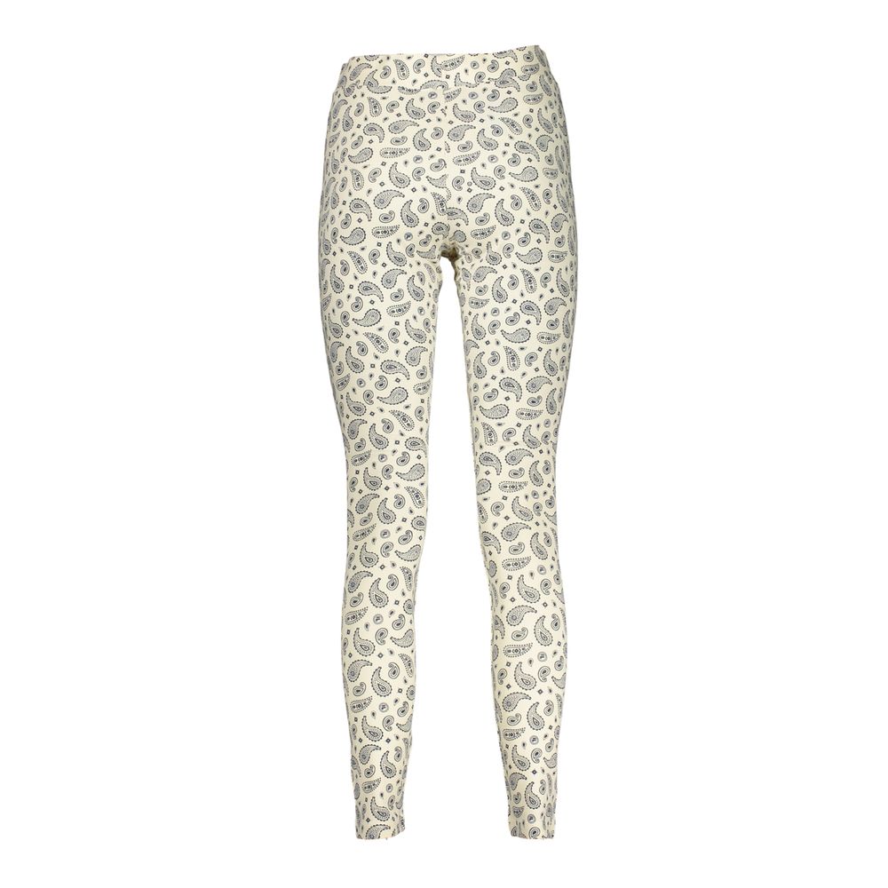 Activewear Leggings by Fila for women in cotton white & patterned features a sporty leggings with a and long, showcasing a sporty silhouette enhanced by innovative adjustable-waistband.