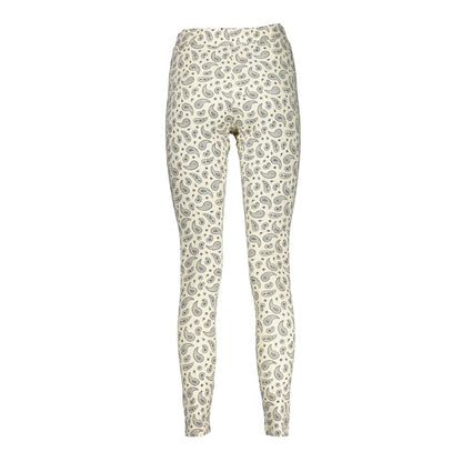Activewear Leggings by Fila for women in cotton white & patterned features a sporty leggings with a and long, showcasing a sporty silhouette enhanced by innovative adjustable-waistband.