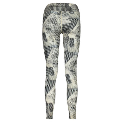 Activewear Leggings by Fila for women in polyester black, patterned & print features an dynamic leggings with long and , showcasing functional adjustable-waistband.