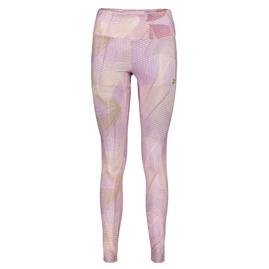 Activewear Leggings by Fila for women in polyester purple, patterned & print features an ergonomic leggings with adjustable-waistband, highlighting a ergonomic and long for a premium, high-performance look.