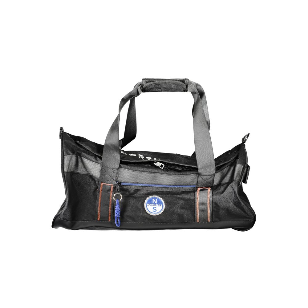Travel Handbag by North Sails for unisex in polyester black features a ornamental silhouette, showcasing a secure zipper, ample external-pockets & internal-pockets, and ornamental shoulder-strap, handle & adjustable-strap for a sophisticated look.