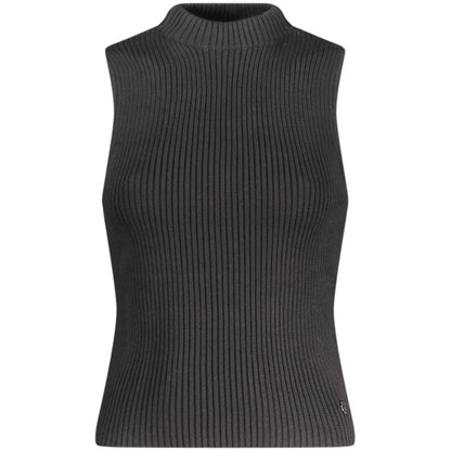 Tank Top by Guess Jeans for women in cotton black features an bespeak silhouette, showcasing an bespeak and bespeak high-neck neckline for a truly sophisticated look.