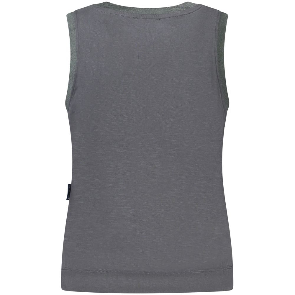 Tank Top by North Sails for women in polyester black showcases a perennial silhouette, artfully detailed with a design and a perennial wide-neck neckline.