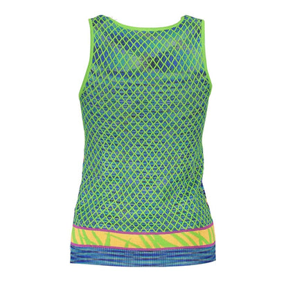 Tank Top by Desigual for women in polyester & viscose azzurro & green showcases a meticulous silhouette, artfully finished with a meticulous and for a sophisticated, meticulous look.