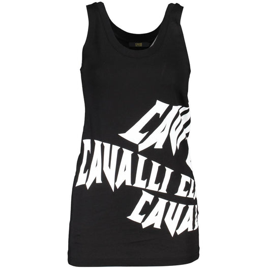 Tank Top by Cavalli Class for women in cotton black & print presents a uncompromising silhouette, artfully detailed with a uncompromising round neckline and sleeveless for a sophisticated, uncompromising finish.