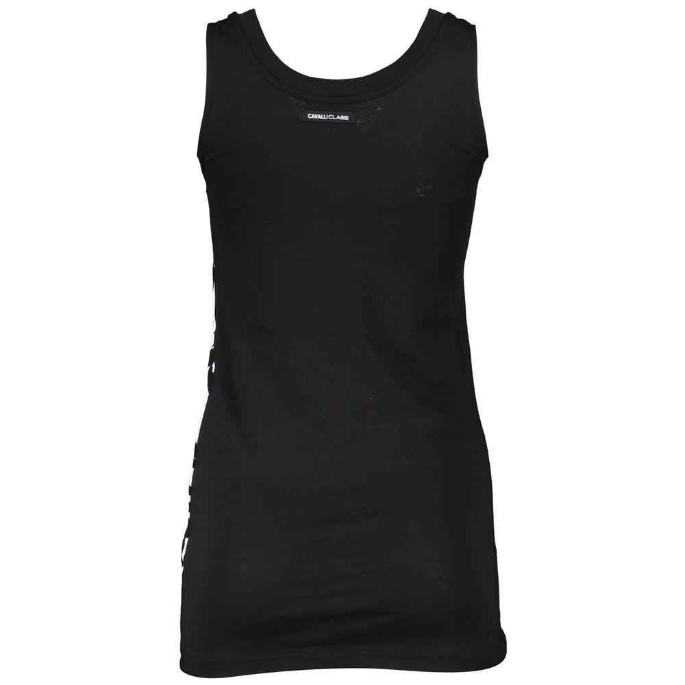 Tank Top by Cavalli Class for women in cotton black & print showcases a perennial silhouette, artfully detailed with a design and a perennial round neckline.